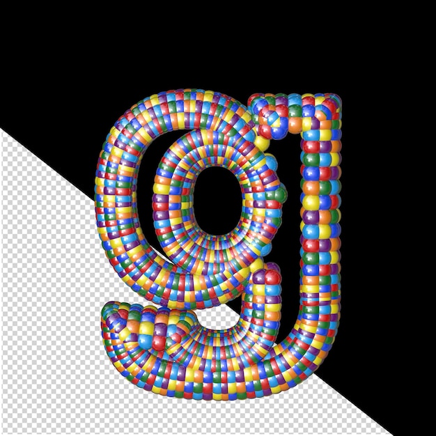 symbol of colored balloons letter g