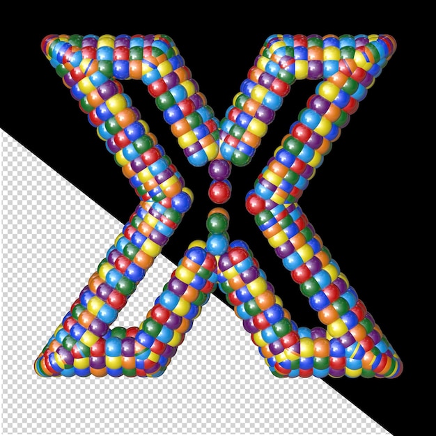 Symbol of colored balloons letter x