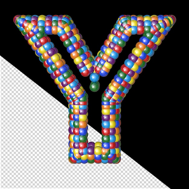 Symbol of colored balloons letter y