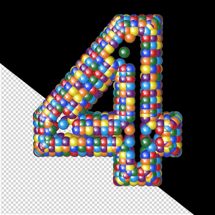 PSD symbol of colored balloons number 4