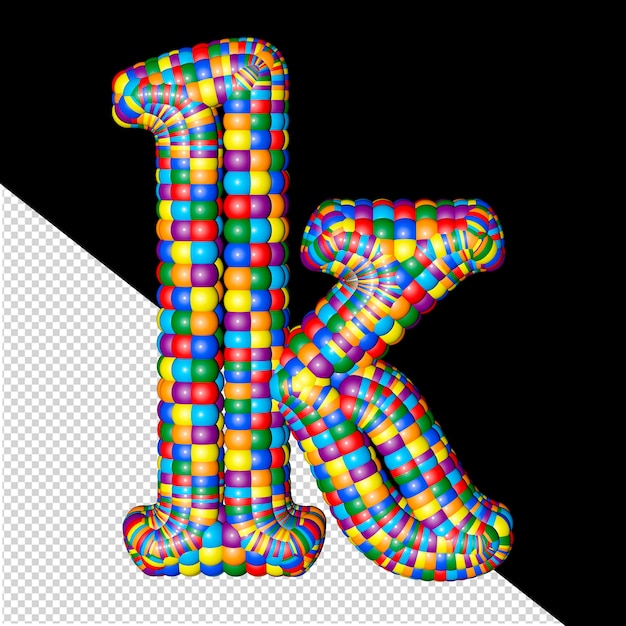 PSD symbol of colored spheres letter k