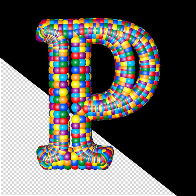 Simbolo di sfere colorate lettera p