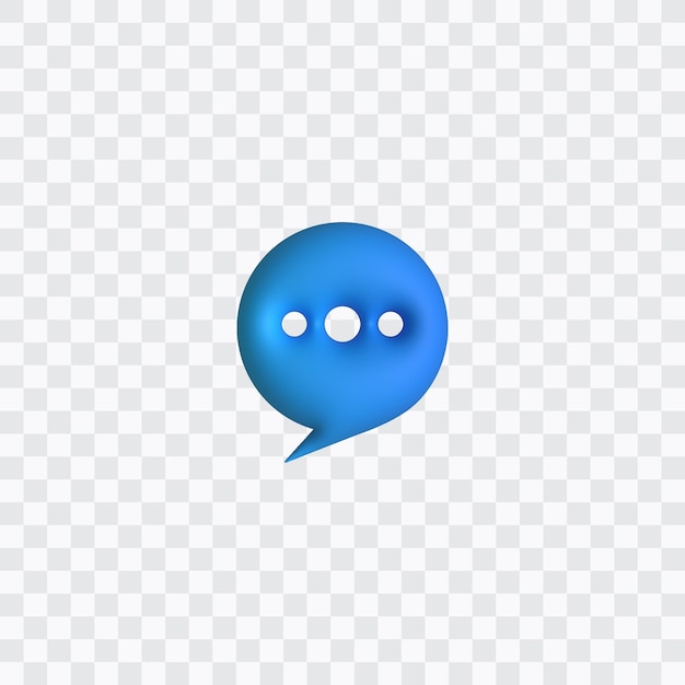 Symbol czatu 3D lub wiadomości komunikacyjnej przezroczysty Png