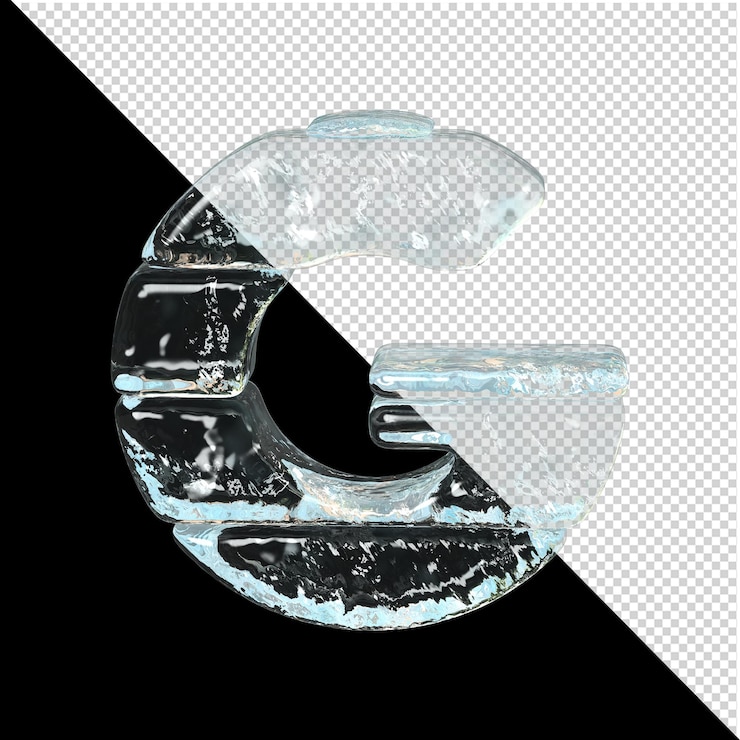 PSD symbol from the collection of ice. 3d letter g