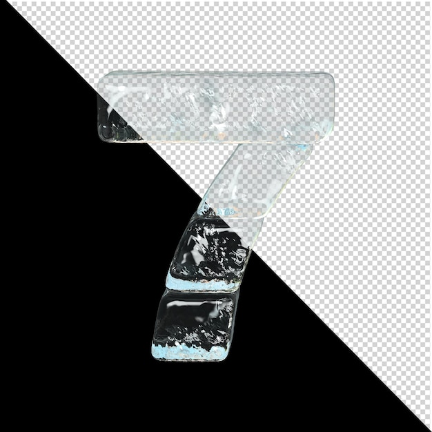 Symbol from the collection of ice. 3d number 7