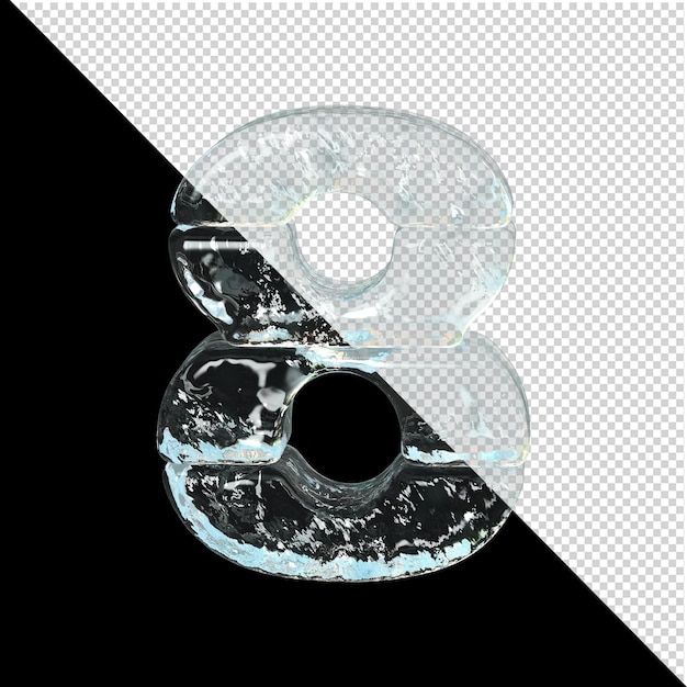 PSD symbol from the collection of ice. 3d number 8