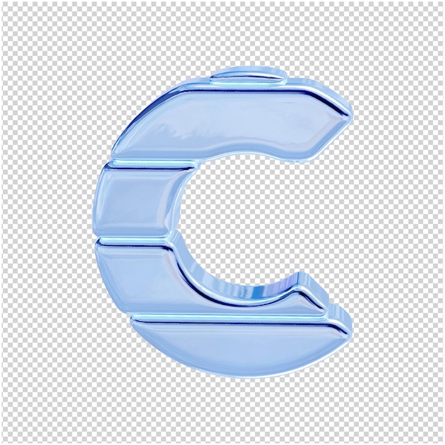 PSD simbolo della collezione ice. 3d lettera c