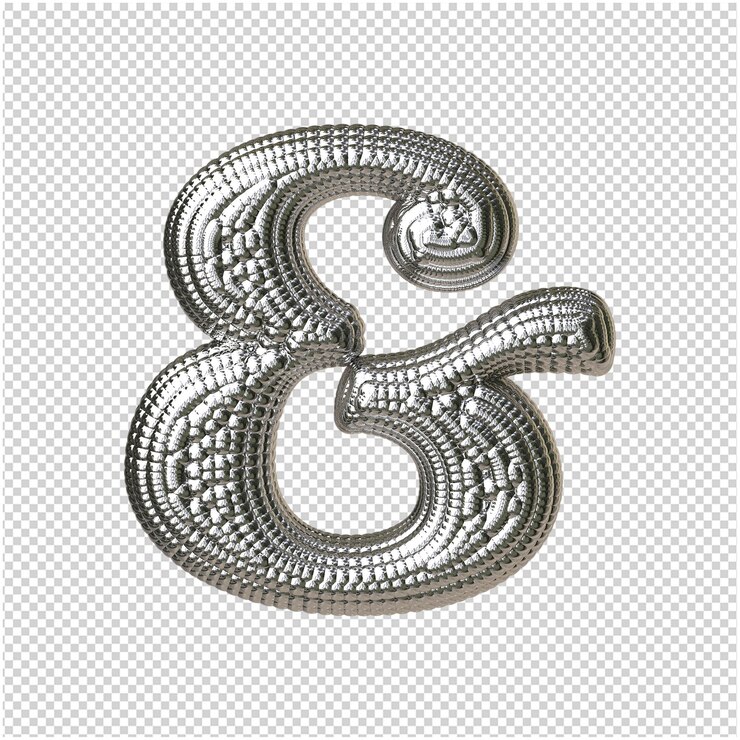 PSD symbol from silver spheres 3d rendering