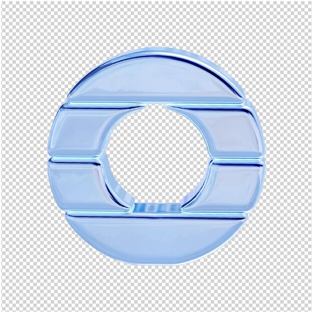 PSD アイスコレクションのシンボル。 3dレターo