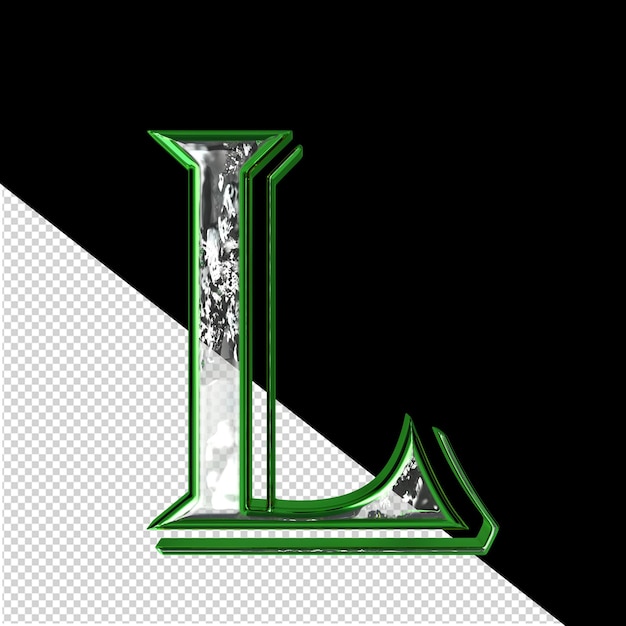 Symbol in a green frame letter l