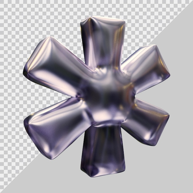 PSD symbol gwiazdki w renderowaniu 3d