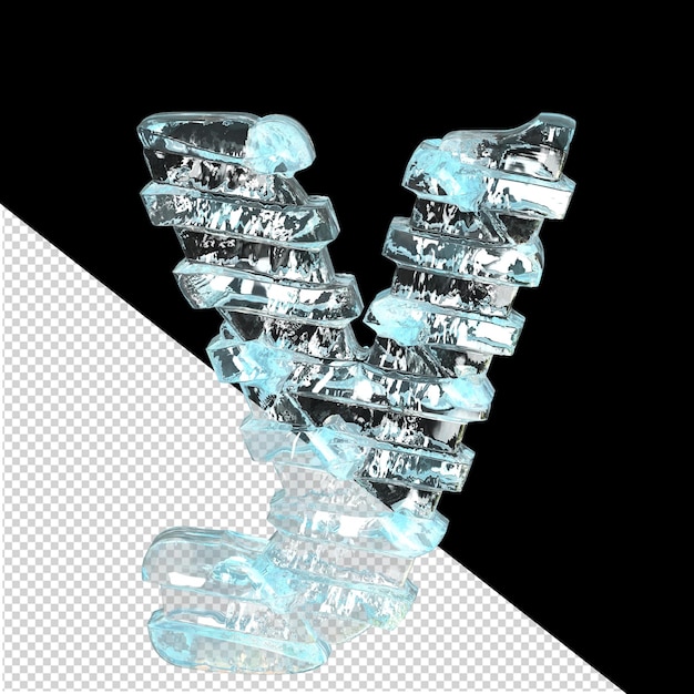 PSD symbol in ice straps letter y