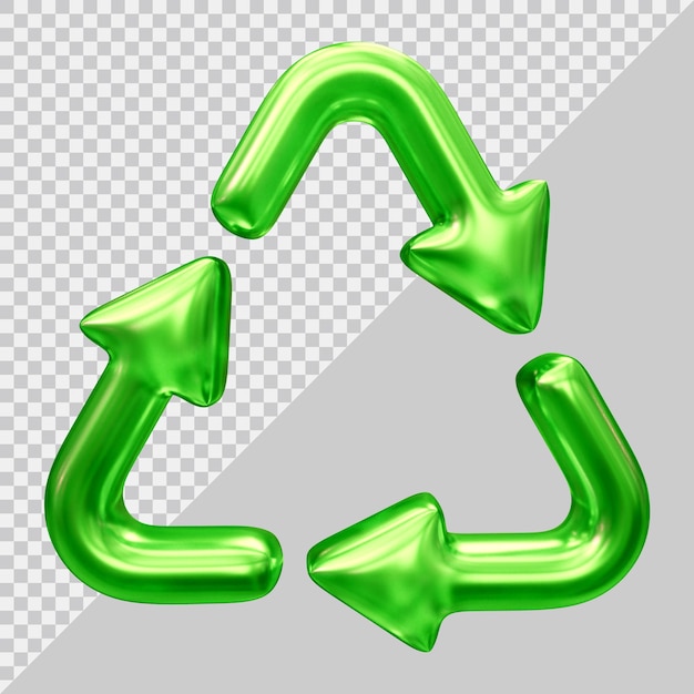 PSD symbol ikony recyklingu lub okrągłe strzałki w renderowaniu 3d