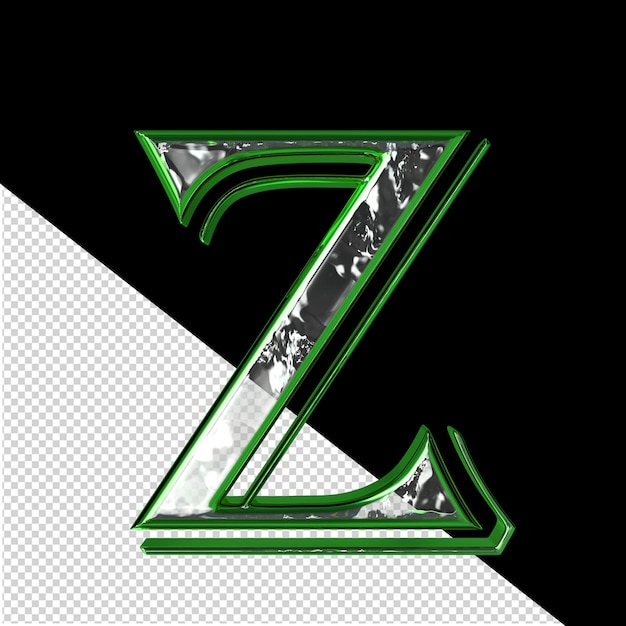 녹색 프레임 문자 Z의 기호
