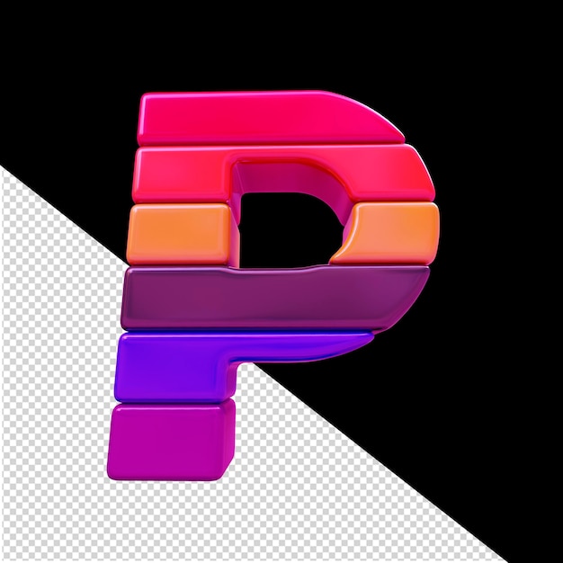 PSD symbol koloru wykonany z poziomych bloków literą p