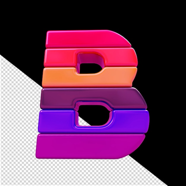 PSD symbol koloru wykonany z poziomych bloków litery b