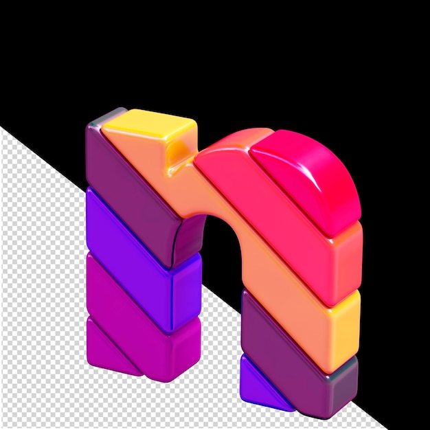PSD symbol koloru wykonany z ukośnych bloków litery n
