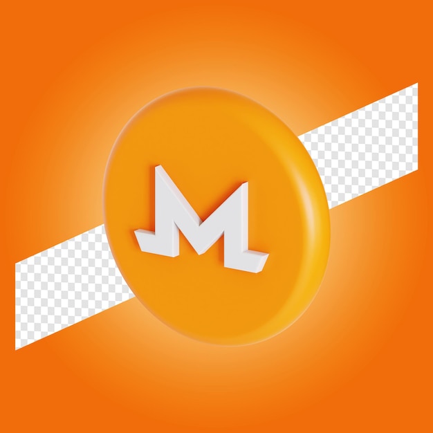 PSD symbol kryptowaluty monero symbol logo 3d ilustracja