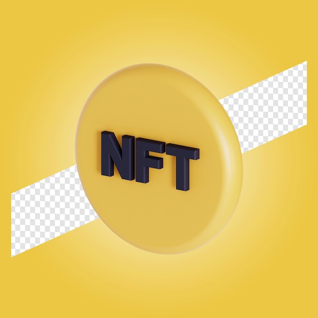 Symbol Kryptowaluty Nft Ilustracja 3d