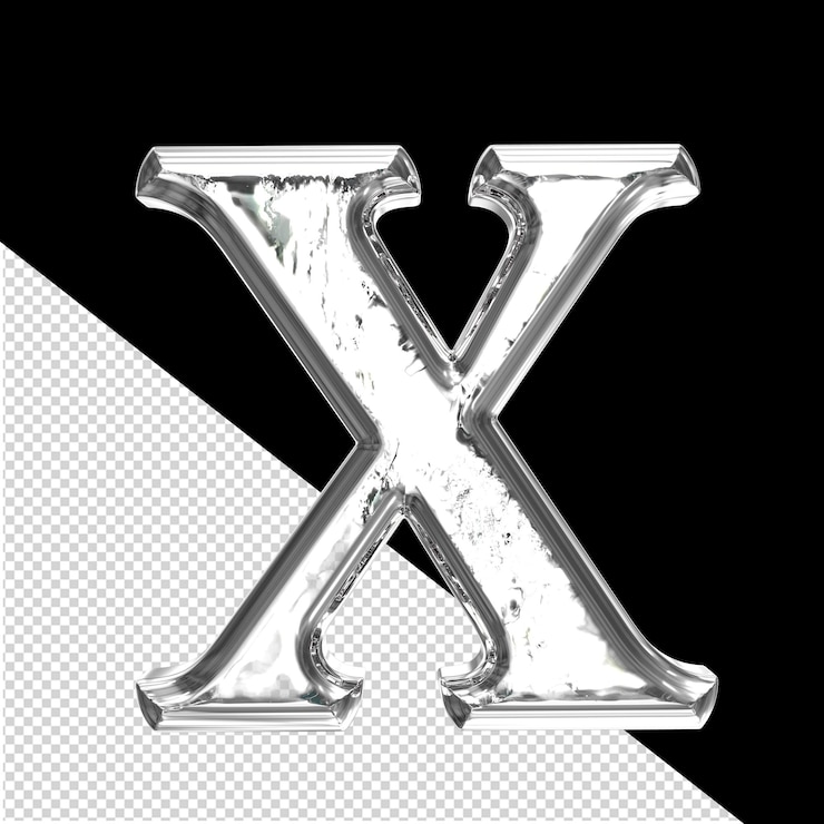 PSD symbol lodu 3d w srebrnej ramce litery x