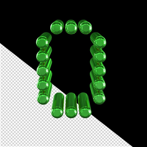 PSD symbol made of 3d cylinders letter o