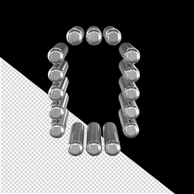 PSD symbol made of 3d cylinders number 0