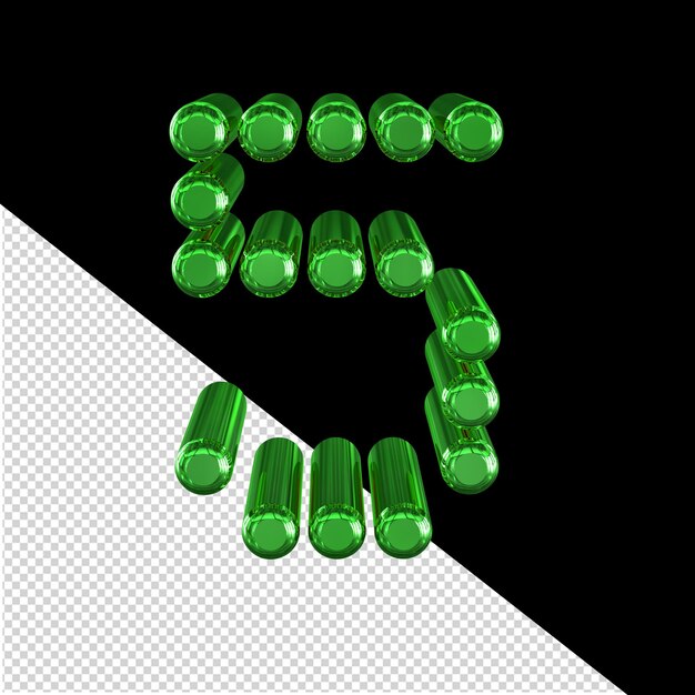 Symbol made of 3d cylinders number 5