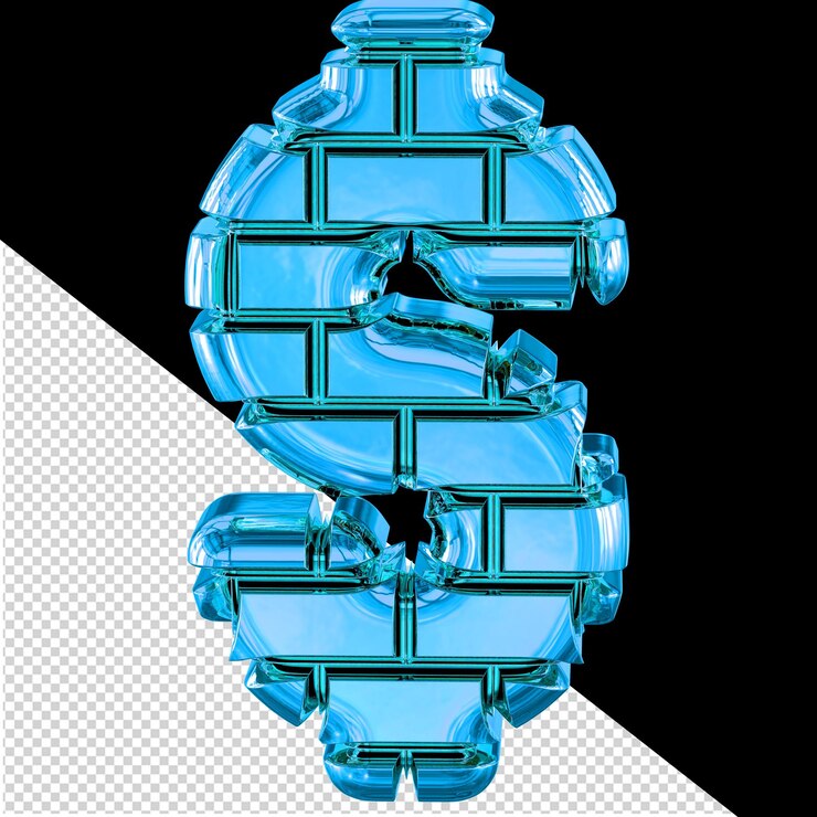 PSD the symbol made of blue bricks