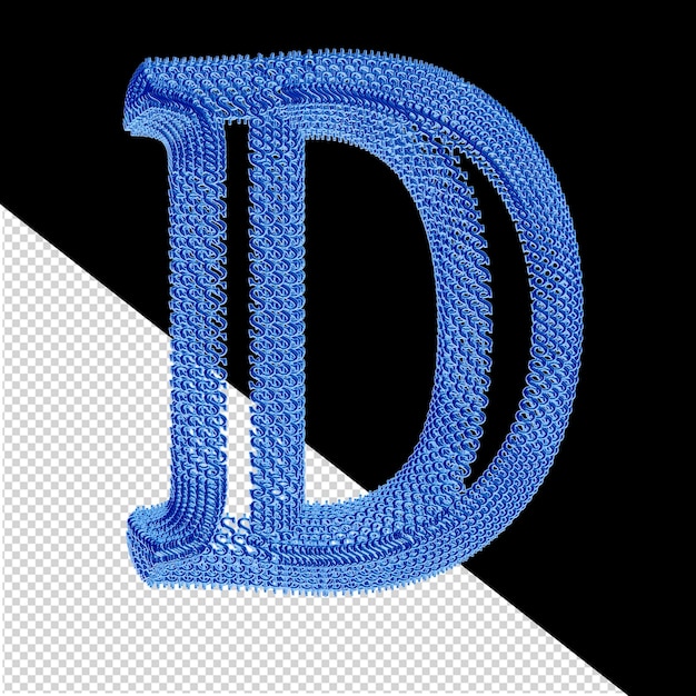 PSD symbol made of blue dollar 3d signs letter d