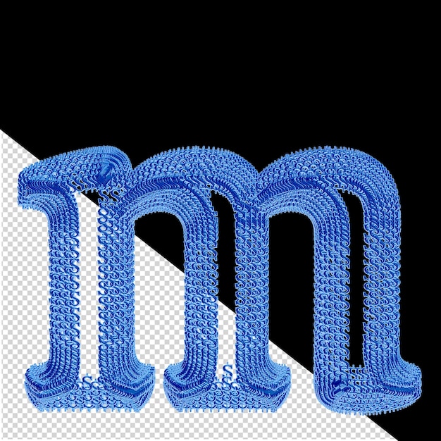 Symbol made of blue dollar 3d signs letter m