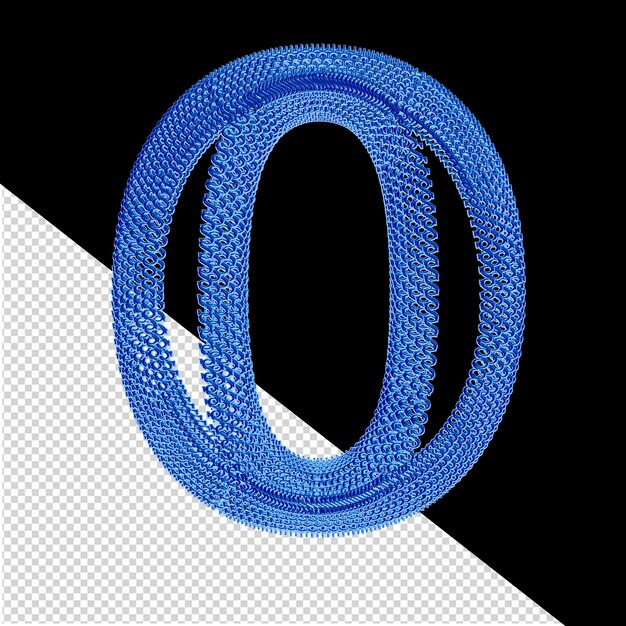 파란색 달러 3d 표지판 문자 o로 만든 기호