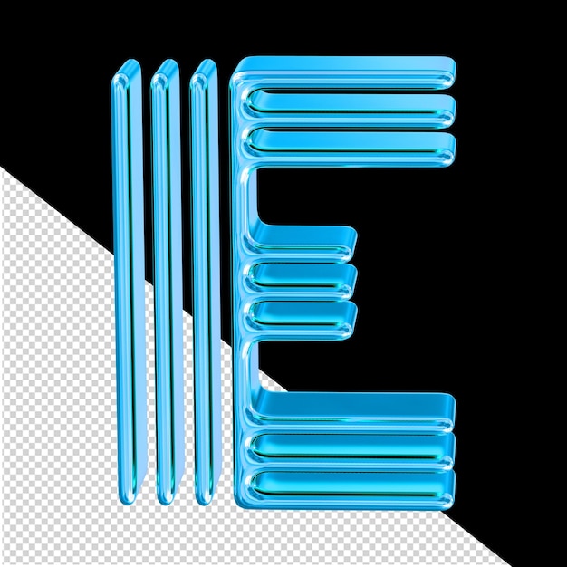 PSD symbol made of blue plates letter e