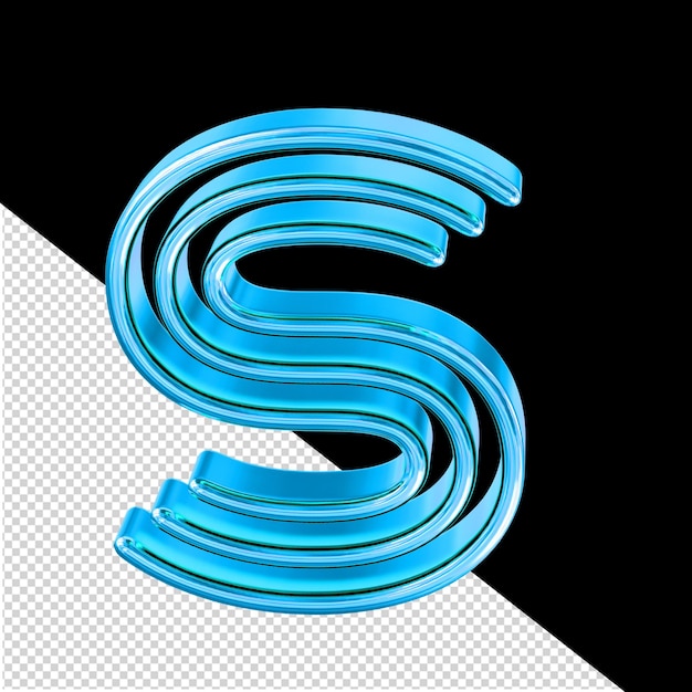 Symbol made of blue plates letter s