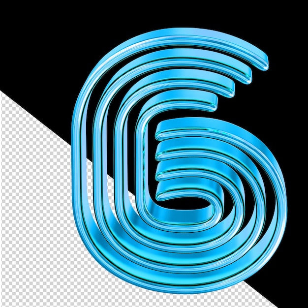 PSD symbol made of blue plates number 6