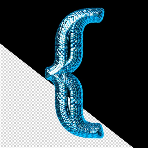 symbol made of blue and silver like the scales of a snake