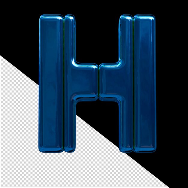 PSD symbol made of blue vertical blocks letter h