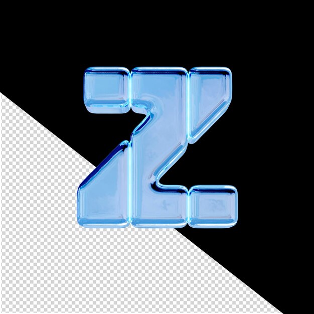 Symbol made of blue vertical blocks letter z