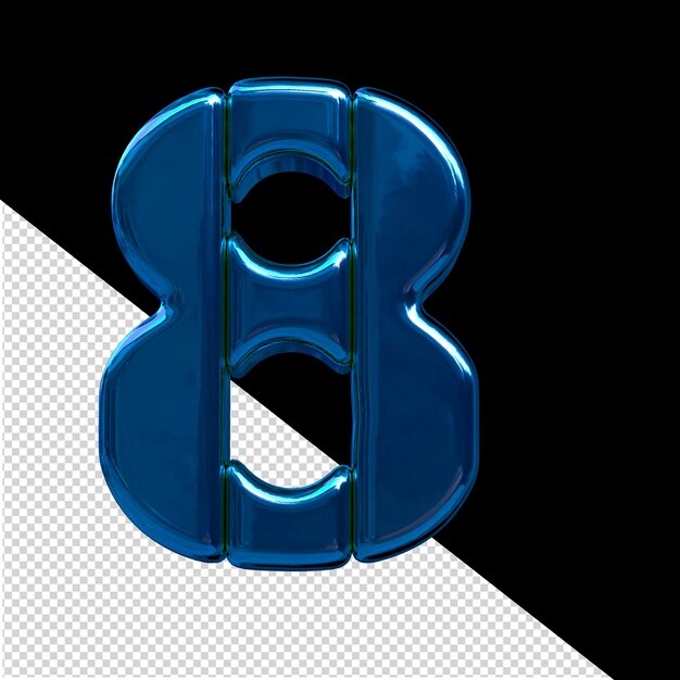 Symbol made of blue vertical blocks number 8