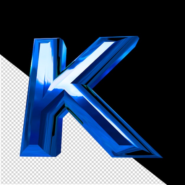 PSD symbol made of blue with beveled letter k