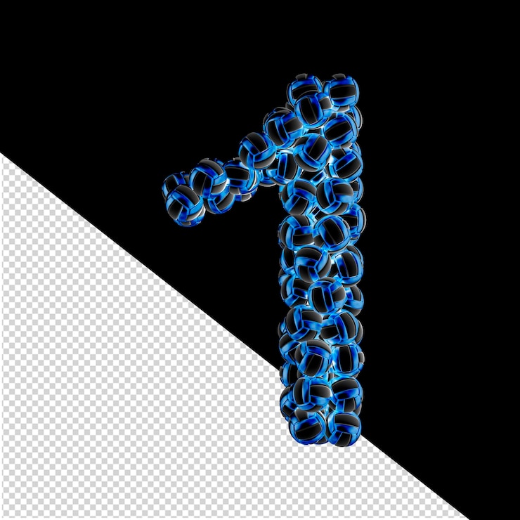 PSD 暗い青のバレーボールで作られたシンボル