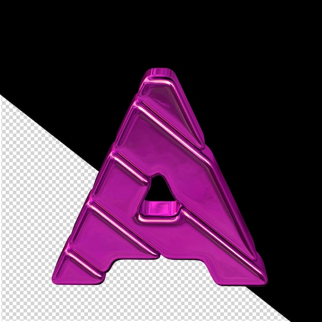 PSD symbol made of diagonal purple 3d blocks letter a