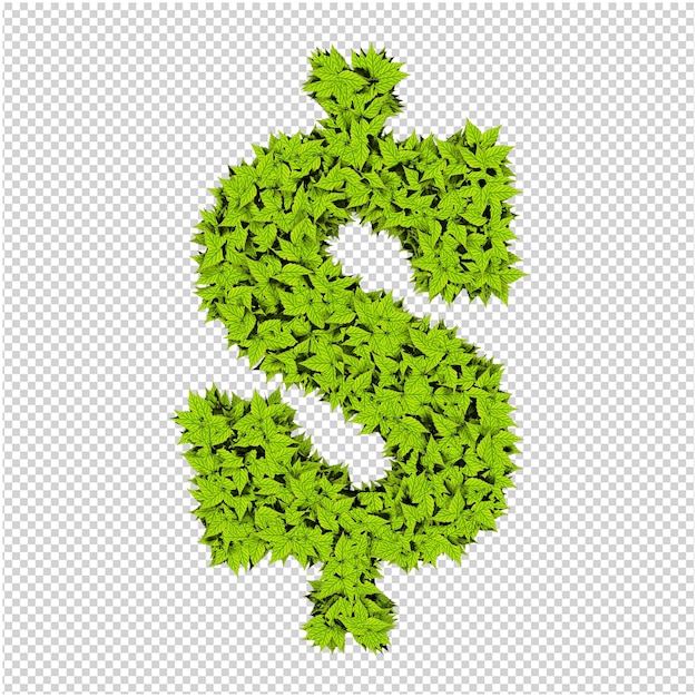 PSD symbol made from green leaves