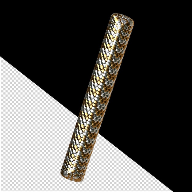 PSD symbol made of gold and silver like the scales of a snake