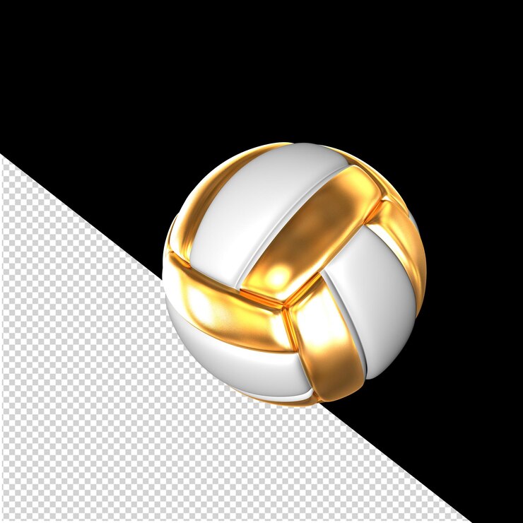 PSD symbol made of golden volleyballs