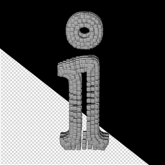 Simbolo fatto di cubi grigi 3d. lettera i