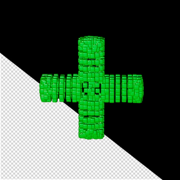 PSD symbol made of green 3d cubes