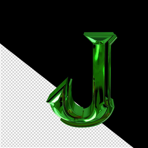PSD symbol made of green letter j