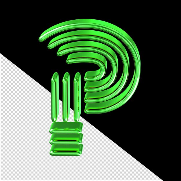 PSD symbol made of green plates