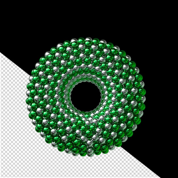 Symbol made of green and silver like the scales of a snake