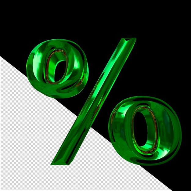 Symbol made of green with beveled